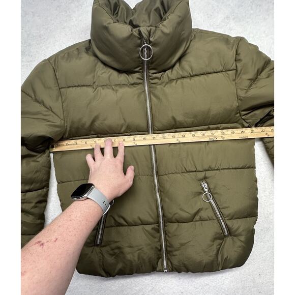 Altard State Womens Coat Size Small Green Puffer Jacket With Satin Lining - Picture 3 of 9